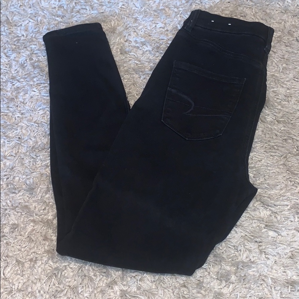 American Eagle Black Denim Curvy Highest Rise